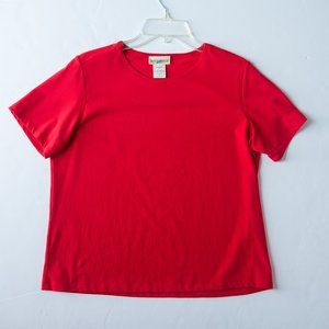 Travelsmith Casual Short Sleeved Top Color Red Size Med